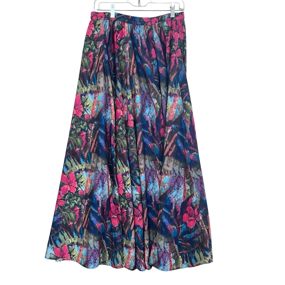 Christian Siriano New York Skirt Medium Multicolor Floral Print Full Maxi Skirt